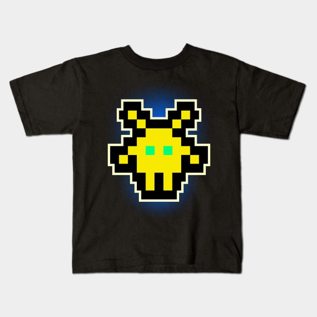 Yellow Invader Kids T-Shirt by DvsPrime8